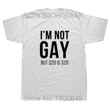 I'm Not Gay Print T-Shirt. White + Black - NTS325-Y1 - www.maskulo.berlin - Local store