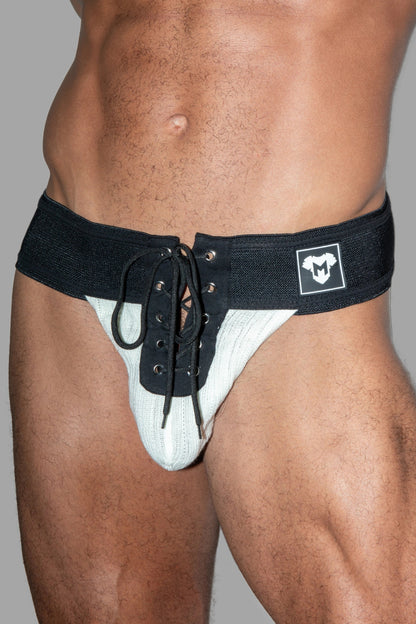 Jett Gridd - Iron, American football jockstrap. Black + White - MJS187 - Y4 - www.maskulo.berlin - Local store