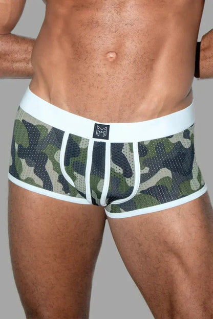 Jim Steelguard Mesh Trunks. Camouflage + White - MTR152-Y1 1 - www.maskulo.berlin Local City Store