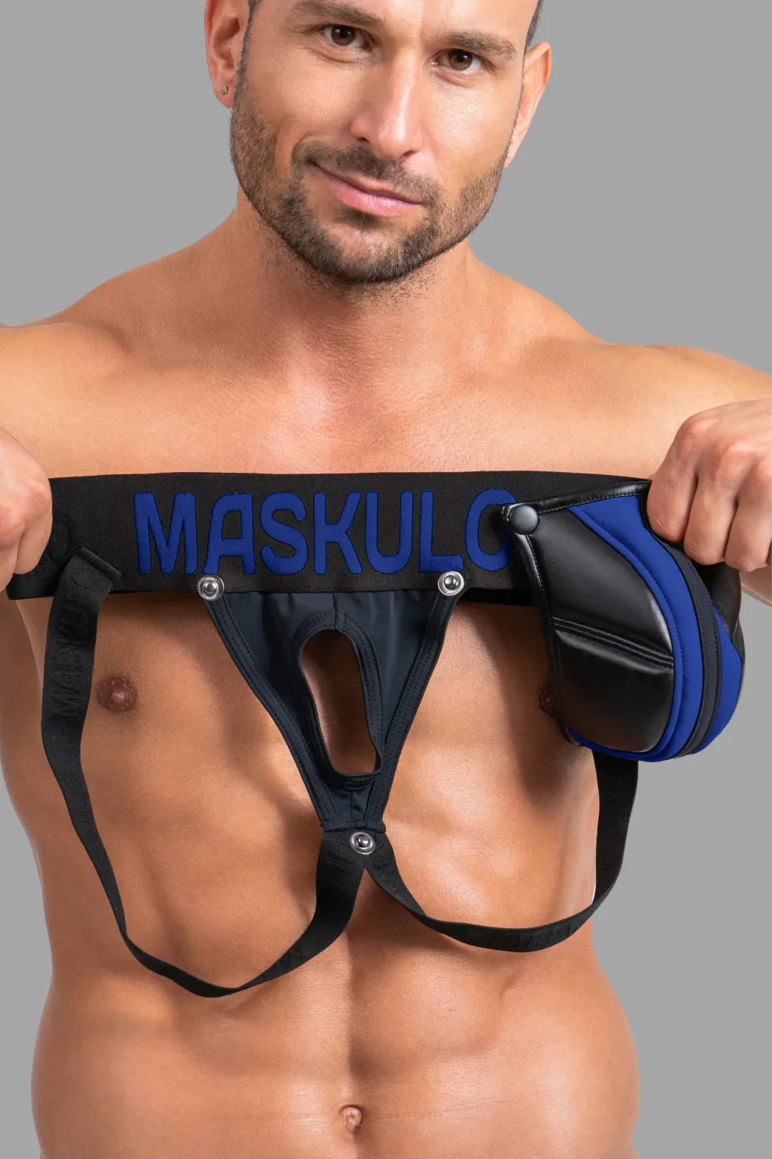 Jock 'Big Bulge'. Black + Blue Royal - MJS144 - Y1 - www.maskulo.berlin - Local store
