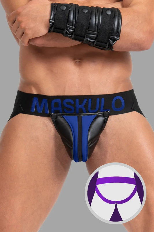Jock 'Big Bulge'. Black + Blue Royal - MJS144-Y1 1 - www.maskulo.berlin Local City Store