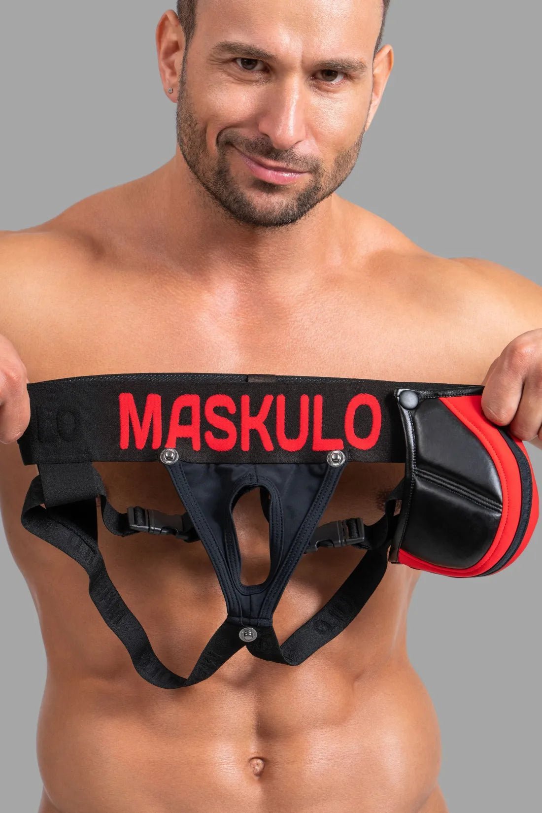Jock 'Big Bulge' With Plastic Fasteners. Black+Red - MJS142-Y1 3 - www.maskulo.berlin Local City Store