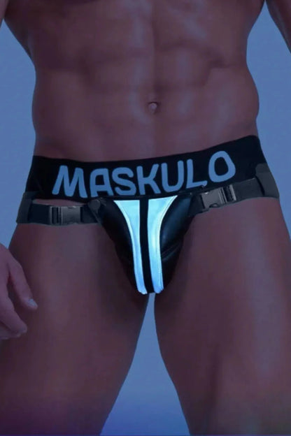 Jock With Plastic Fasteners. Black And Grey Reflective Light - MJS158-Y1 2 - www.maskulo.berlin Local City Store