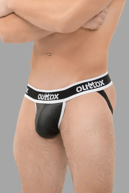 Jock With Snap Codpiece. Black And White - XJS106-Y1 2 - www.maskulo.berlin Local City Store