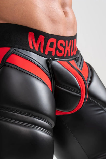Leggings 'Big Bulge'. Black and Red - MLG106 - Y1 - www.maskulo.berlin - Local store