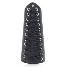 Long PU Leather Gauntlet with Lacing - NQ3355-YX - www.maskulo.berlin - Local store