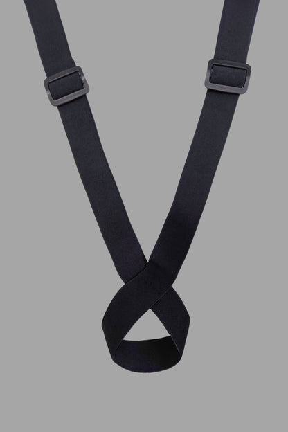 Outtox. Body Harness with Snaps. Black+White