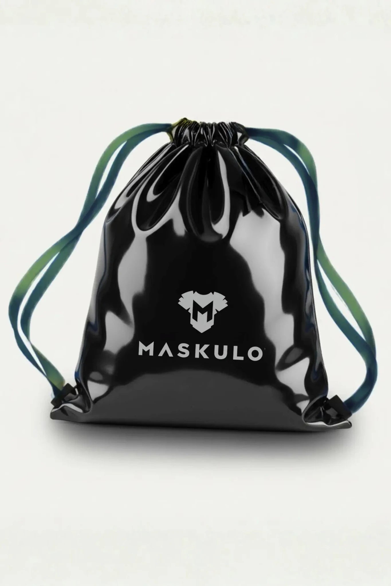 Maskulo Gift. Black Vinyl Shoulder Bag. Green Army String - MBG116-YX 1 - www.maskulo.berlin Local City Store