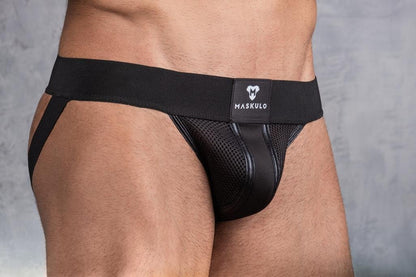 Maskulo Velcro Jockstrap. Black + Red - MJS101-Y1 1 - www.maskulo.berlin Local City Store