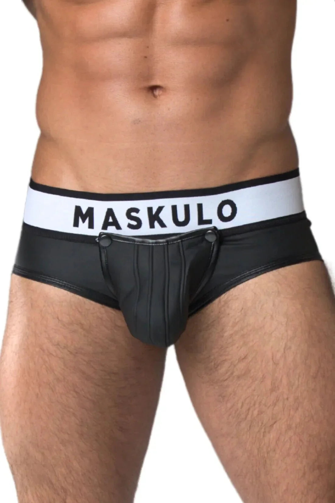 Armored. Rubber look Briefs. Detachable Pouch. Black - Maskulo - MBR108 - Y5 - Maskulo Global (EU) Store