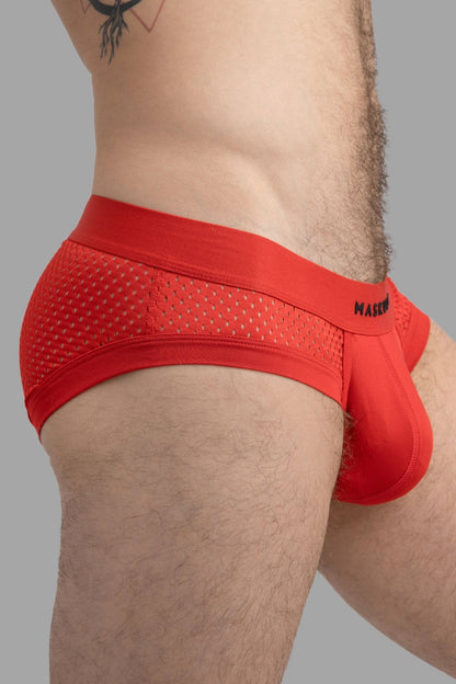 Mesh Briefs With Microfiber. Red - MBR101-Y1 - www.maskulo.berlin - Local store