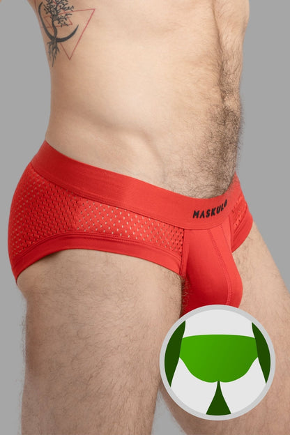 Mesh Briefs With Microfiber. Red - MBR101-Y1 - www.maskulo.berlin - Local store