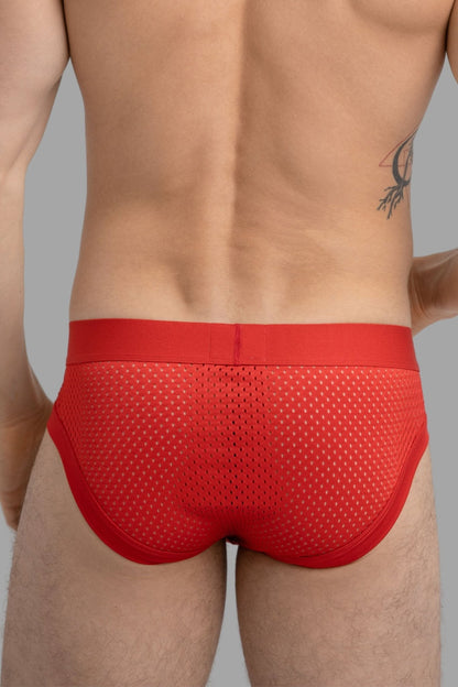 Mesh Briefs With Microfiber. Red - MBR101-Y1 - www.maskulo.berlin - Local store