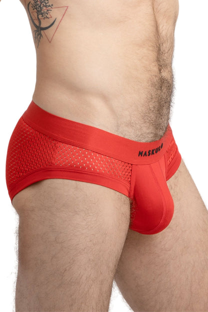 Mesh Briefs With Microfiber. Red - MBR101-Y1 - www.maskulo.berlin - Local store