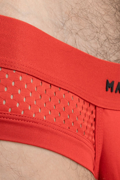 Mesh Briefs With Microfiber. Red - MBR101-Y1 - www.maskulo.berlin - Local store