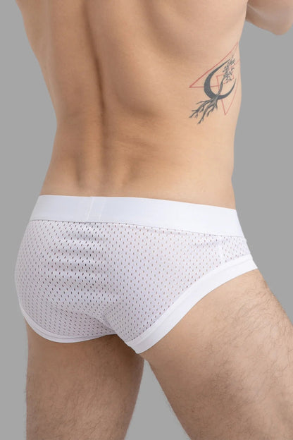 Mesh Briefs With Microfiber. White - MBR102-Y1 - www.maskulo.berlin - Local store