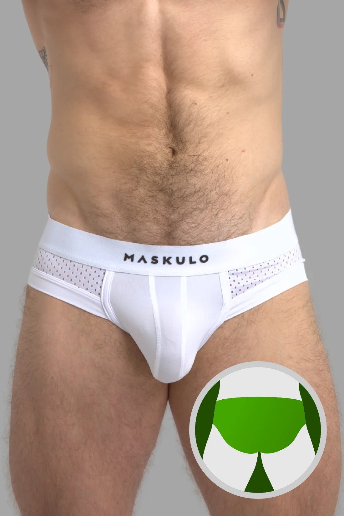 Mesh Briefs With Microfiber. White - MBR102-Y1 - www.maskulo.berlin - Local store