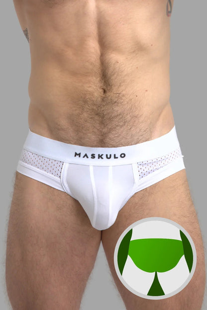 Mesh Briefs With Microfiber. White - MBR102-Y1 - www.maskulo.berlin - Local store