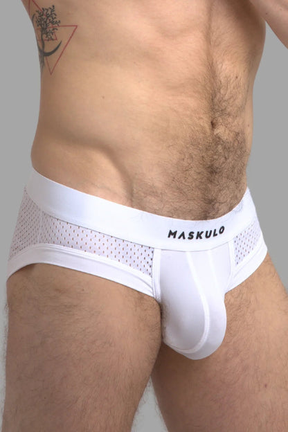 Mesh Briefs With Microfiber. White - MBR102-Y1 - www.maskulo.berlin - Local store