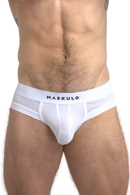 Mesh Briefs With Microfiber. White - MBR102-Y1 - www.maskulo.berlin - Local store