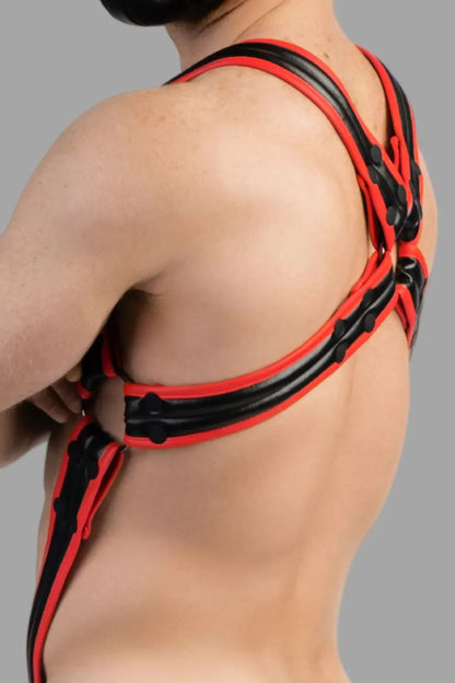 Armored Next. Body Harness. Black and Red - Maskulo - MHR109 - Y4 - Maskulo Global (EU) Store