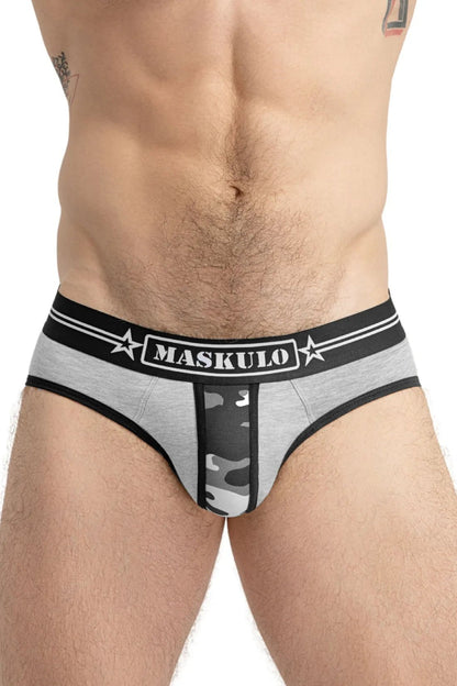 Military Briefs With Lifter. Grey And Black - MBR129-Y1 6 - www.maskulo.berlin Local City Store