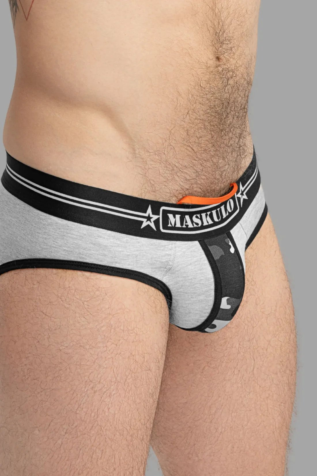 Military Briefs with Lifter. Grey and Black - MBR129 - Y3 - www.maskulo.berlin - Local store