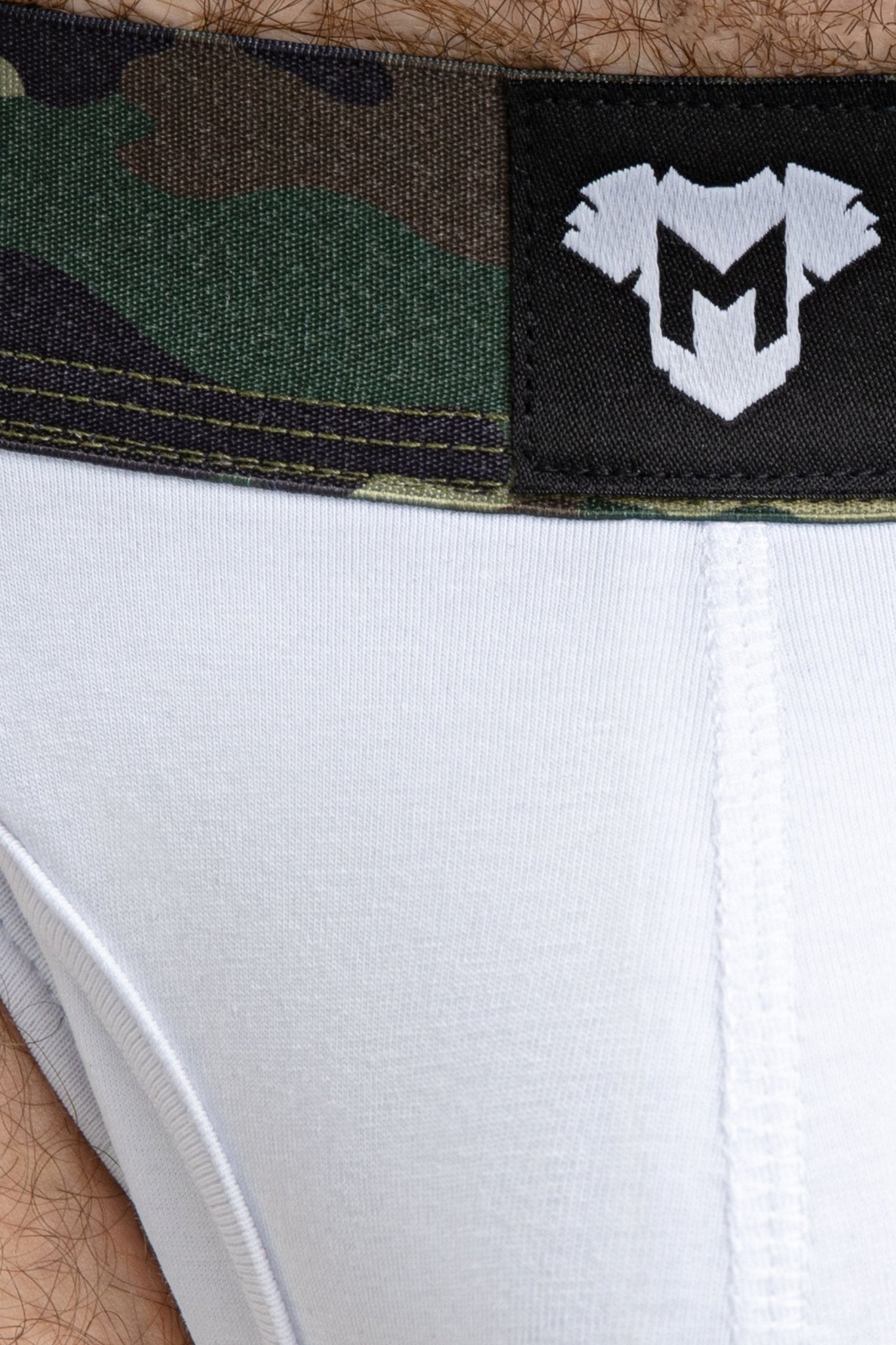 Military Cotton Jock. White+Green 'Camo' - MJS131-Y1 - www.maskulo.berlin - Local store