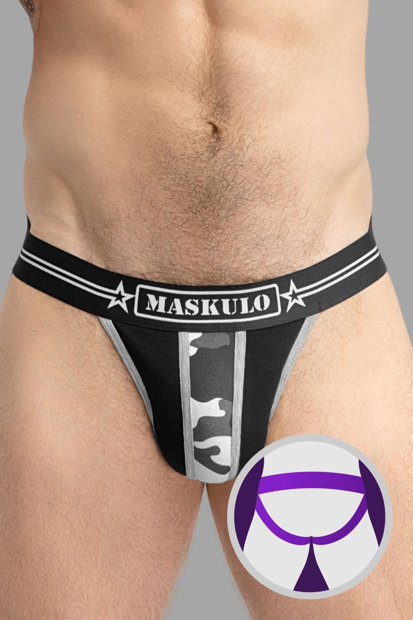 Military Jock With Lifter. Black - MJS141-Y1 - www.maskulo.berlin - Local store