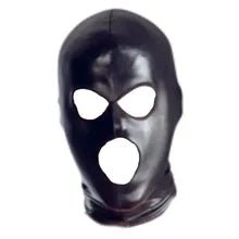 Mouth + Eyes open. Adult Roleplay PU Leather Hood - NQ1335-YX - www.maskulo.berlin - Local store