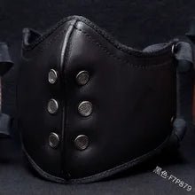 Muzzle Mask of PU Leather with Metal Rivets in Retro Biker Style - NQ1367-YX 1 - www.maskulo.berlin Local City Store