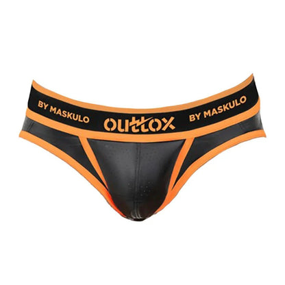 Open Rear Briefs With Snap Codpiece. Orange - XBR113-Y1 2 - www.maskulo.berlin Local City Store