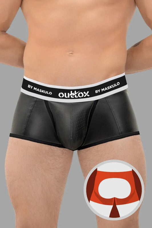 Open Rear Trunk Shorts. Snap Codpiece. Black - XTR115-Y1 - www.maskulo.berlin - Local store