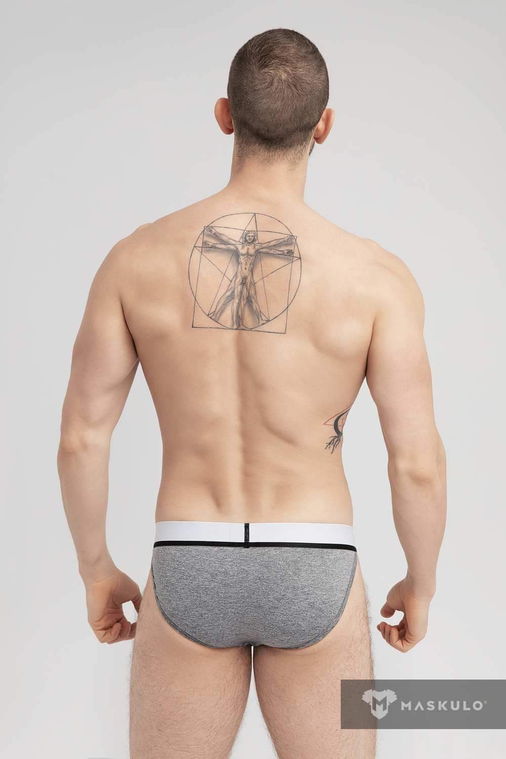 Open Thigh Microfiber Briefs. Grey - MBR127-Y1 - www.maskulo.berlin - Local store
