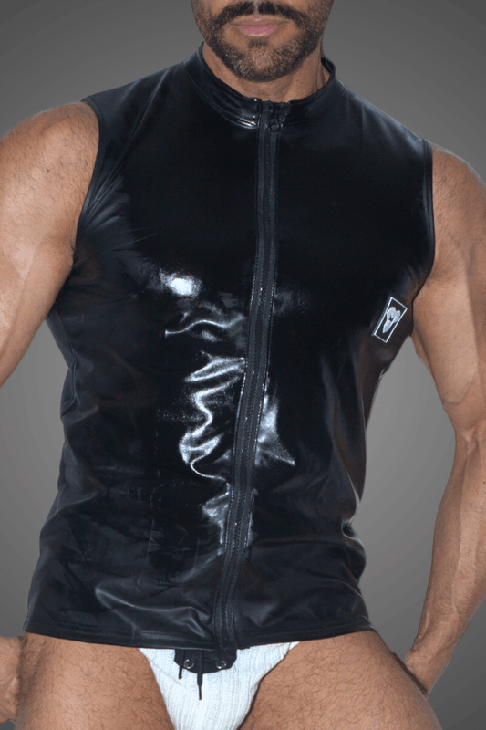 Orlando Ironbod PU Leather Zip-Vest. Black - MTP178-Y1 - www.maskulo.berlin - Local store