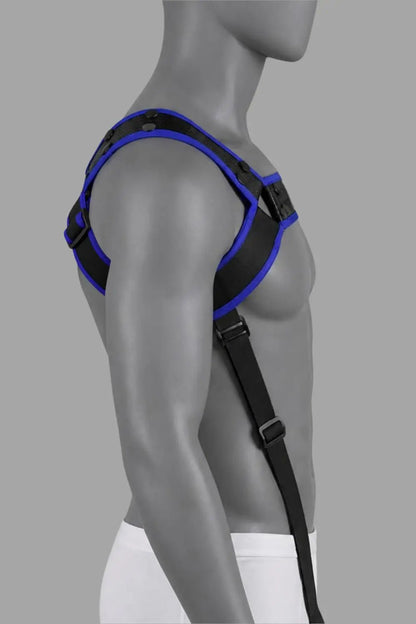 Outtox by Maskulo. Body Harness with Snaps. Black and Blue - XHR123-Y1 4 - www.maskulo.berlin Local City Store