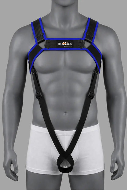 Outtox by Maskulo. Body Harness with Snaps. Black and Blue - XHR123-Y1 2 - www.maskulo.berlin Local City Store
