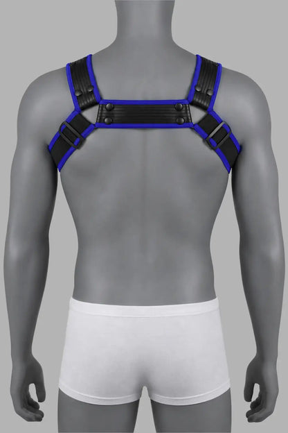 Outtox by Maskulo. Body Harness with Snaps. Black and Blue - XHR123-Y1 6 - www.maskulo.berlin Local City Store