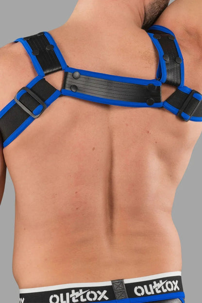 Outtox by Maskulo. Body Harness with Snaps. Black and Blue - XHR123-Y1 5 - www.maskulo.berlin Local City Store
