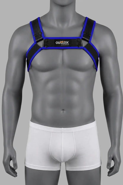 Outtox by Maskulo. Bulldog Harness with Snaps. Black and Blue - XHR122-Y1 6 - www.maskulo.berlin Local City Store