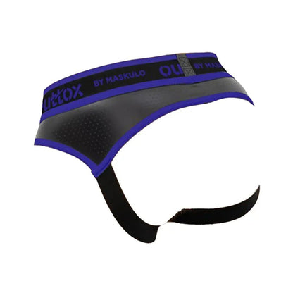 Outtox by Maskulo. Open Rear Briefs with Snap Codpiece. Blue Royal + Black - XBR114-Y1 5 - www.maskulo.berlin Local City Store