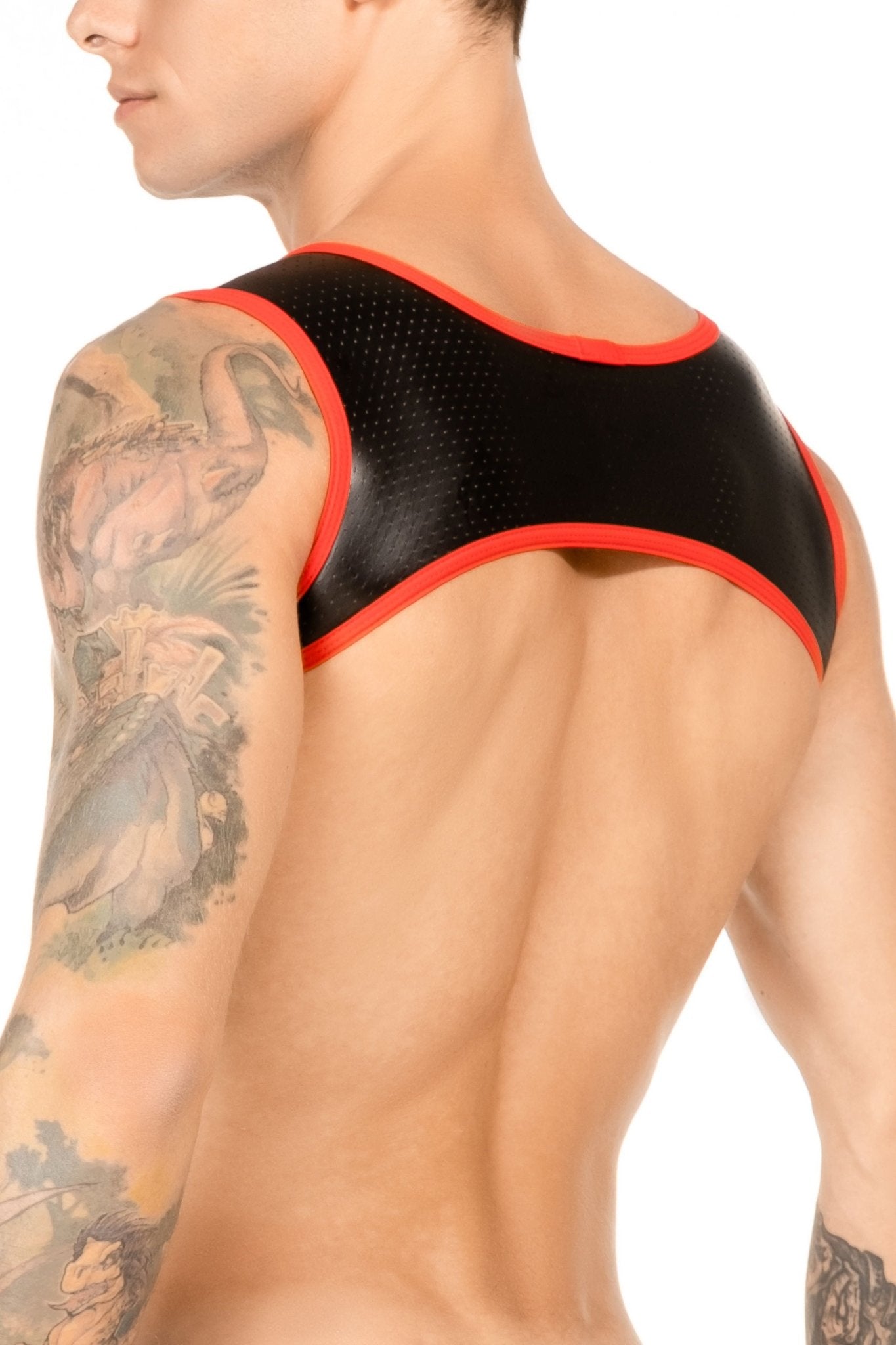 Outtox. Harness top with cockring. Black+Red - XHR105 - Y1 - www.maskulo.berlin - Local store