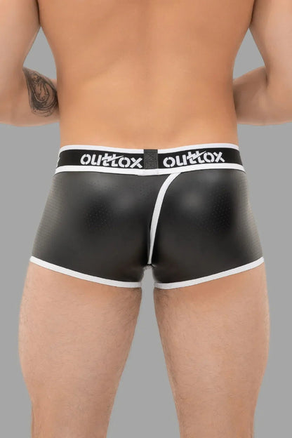 Outtox. Wrapped Rear Trunk Shorts with Snap Codpiece. Black+White - XTR112 - Y2 - www.maskulo.berlin - Local store