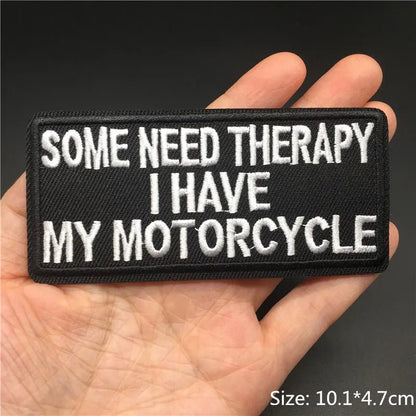Patch 'Some Need Therapy. I Have My Motorcycle' - NQ7144-YX - www.maskulo.berlin - Local store