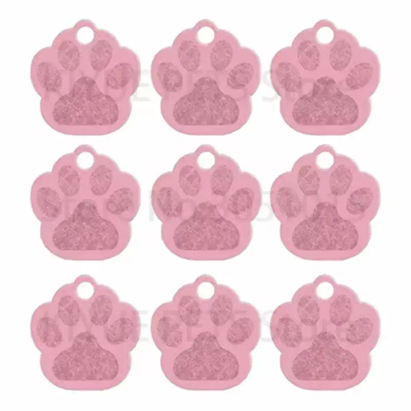 Puppy Paw 35 mm Metal Tag Keychain. Pink Piggy