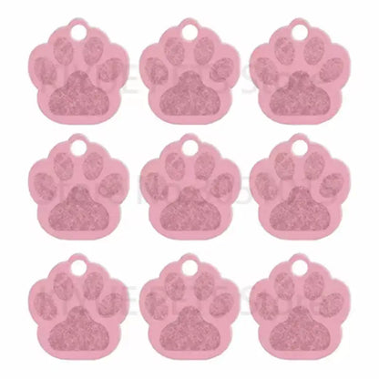 Puppy Paw 35 mm Metal Tag Keychain. Pink Piggy