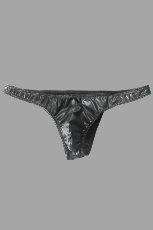 Pouch Briefs with Thin PU Leather Layer. Black - NBR322-Y1 - www.maskulo.berlin - Local store
