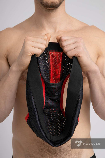 Printed Mesh Briefs. Black+Red - MBR105-Y1 - www.maskulo.berlin - Local store