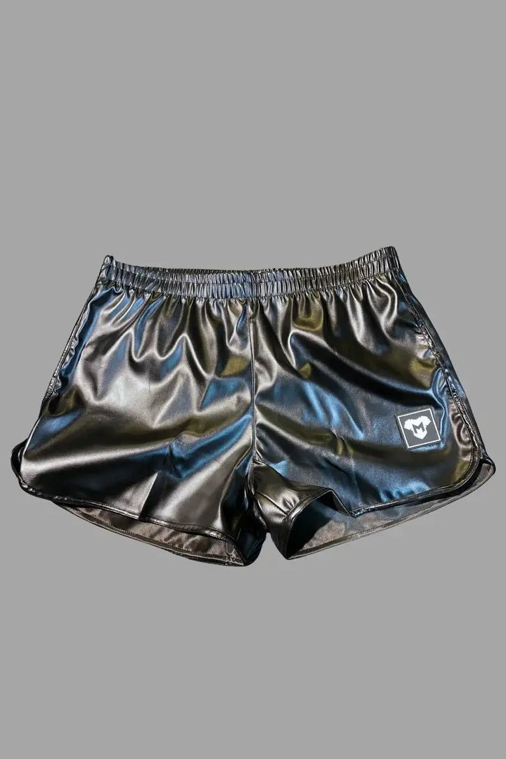 PU Leather 'Jogging' Shorts. Black - NSH255-Y1 - www.maskulo.berlin - Local store