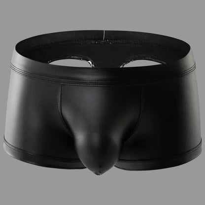 PU Leather Mini Shorts with Open Rear. Black - NTR319-Y1 2 - www.maskulo.berlin Local City Store